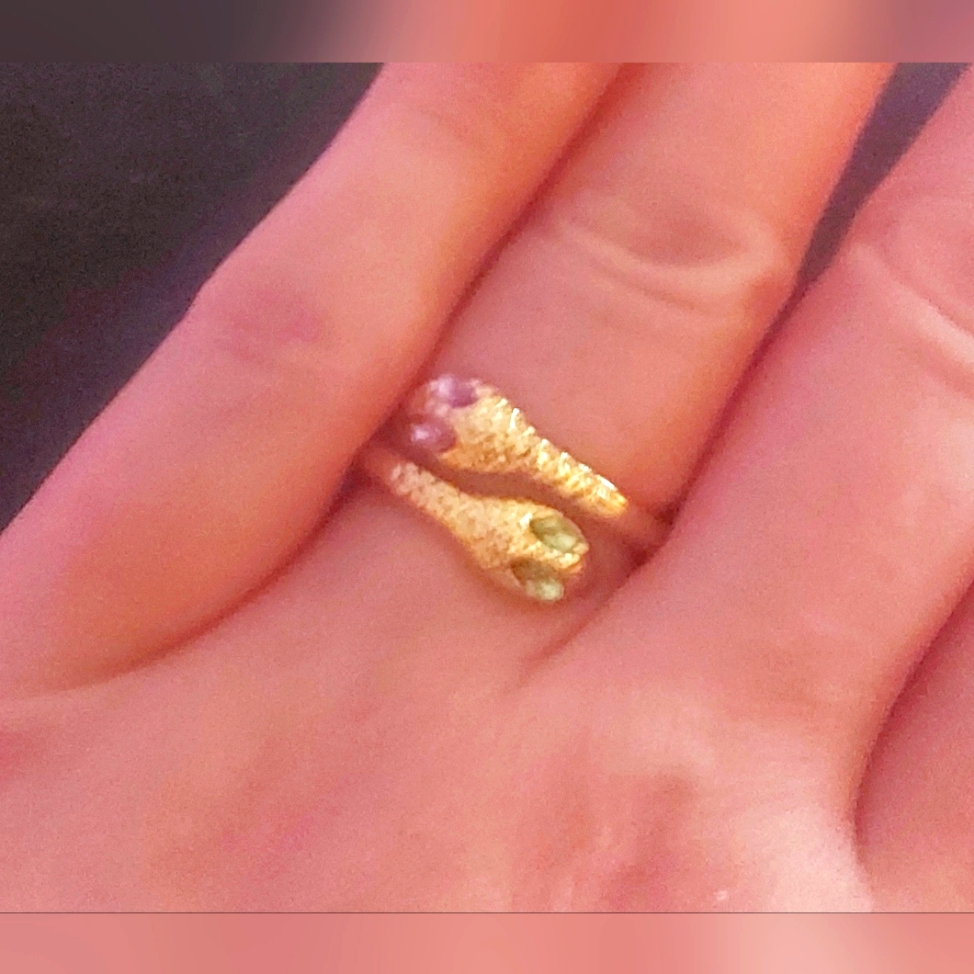 Adorable Rocksbox Double Snake Head Ring With Gem Eyes Size 8